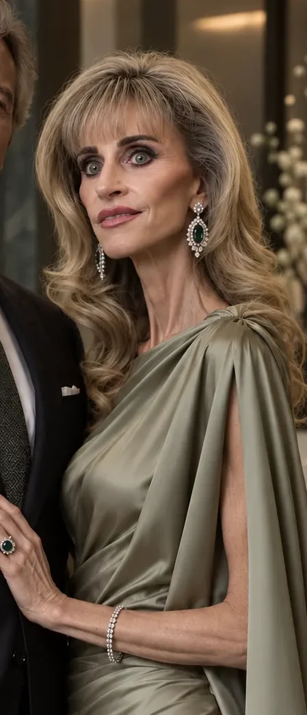 Claudia H. Blightwell at HECKRON headquarters in an elegant evening gown